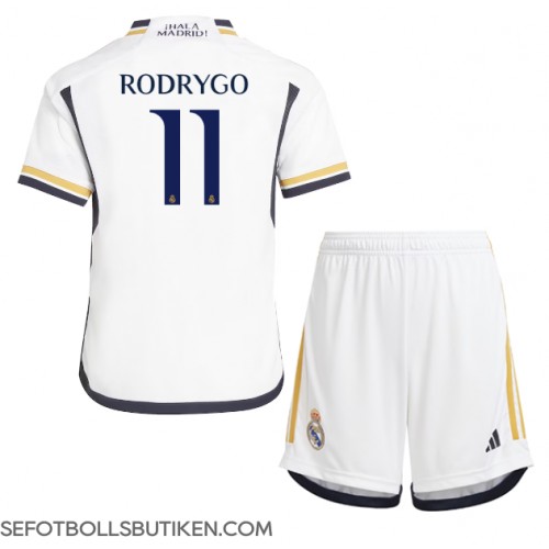 Real Madrid Rodrygo Goes #11 Replika Babykläder Hemma matchkläder barn 2023-24 Korta ärmar (+ Korta byxor)